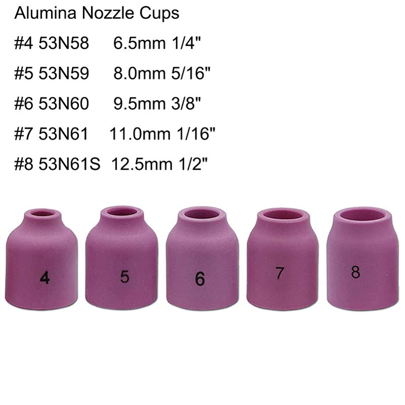 Zinger 53pcs TIG Welding Torch Stubby Gas Lens #10 Glass Cup Kit Accessories for WP-17/18/26 TIG Welding Torch - Image 5